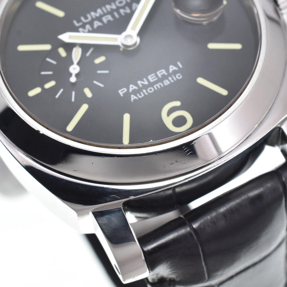 with paper PANERAI Luminor Marina PAM00104 black Dial Automatic Men's
 Watch J#150429