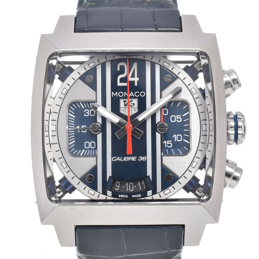 TAG HEUER Monaco 24 CAL5111.FC6299 Chronograph Date Caliber 36 Silver / Blue Dial Automatic Men's
 Watch I#150430