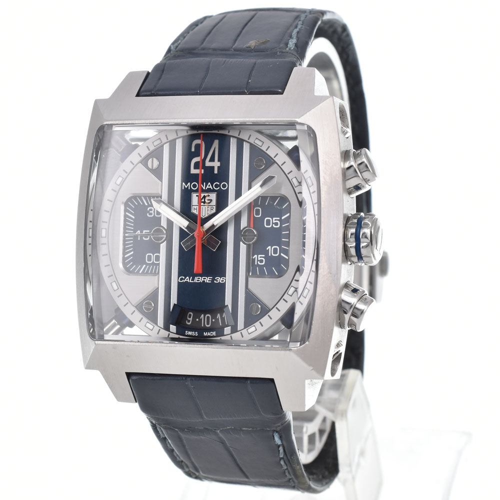 TAG HEUER Monaco 24 CAL5111.FC6299 Chronograph Date Caliber 36 Silver / Blue Dial Automatic Men's
 Watch I#150430