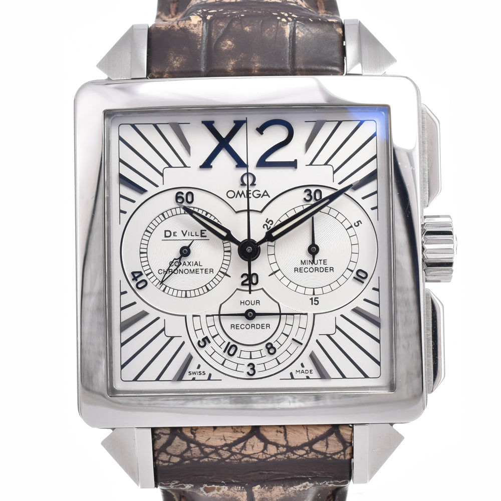 with paper OMEGA De Ville X2 COAXIAL 423.13.37.50.02.001 Chronograph white Dial Automatic Men's
 Watch J#150431
