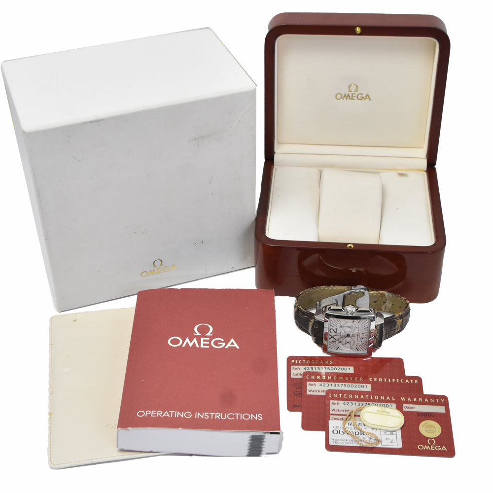 with paper OMEGA De Ville X2 COAXIAL 423.13.37.50.02.001 Chronograph white Dial Automatic Men's
 Watch J#150431