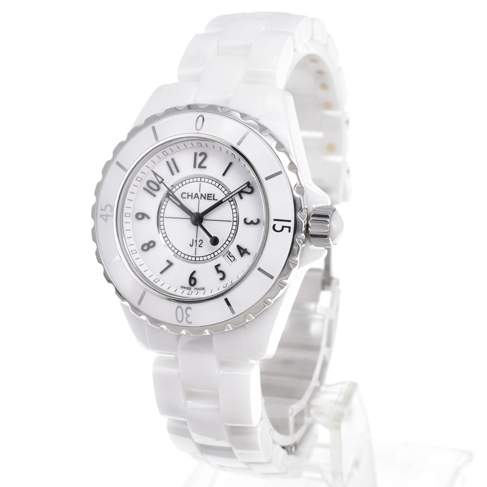 CHANEL J12 H0968 Date white ceramic white Dial Quartz Ladies
 Watch J#150437