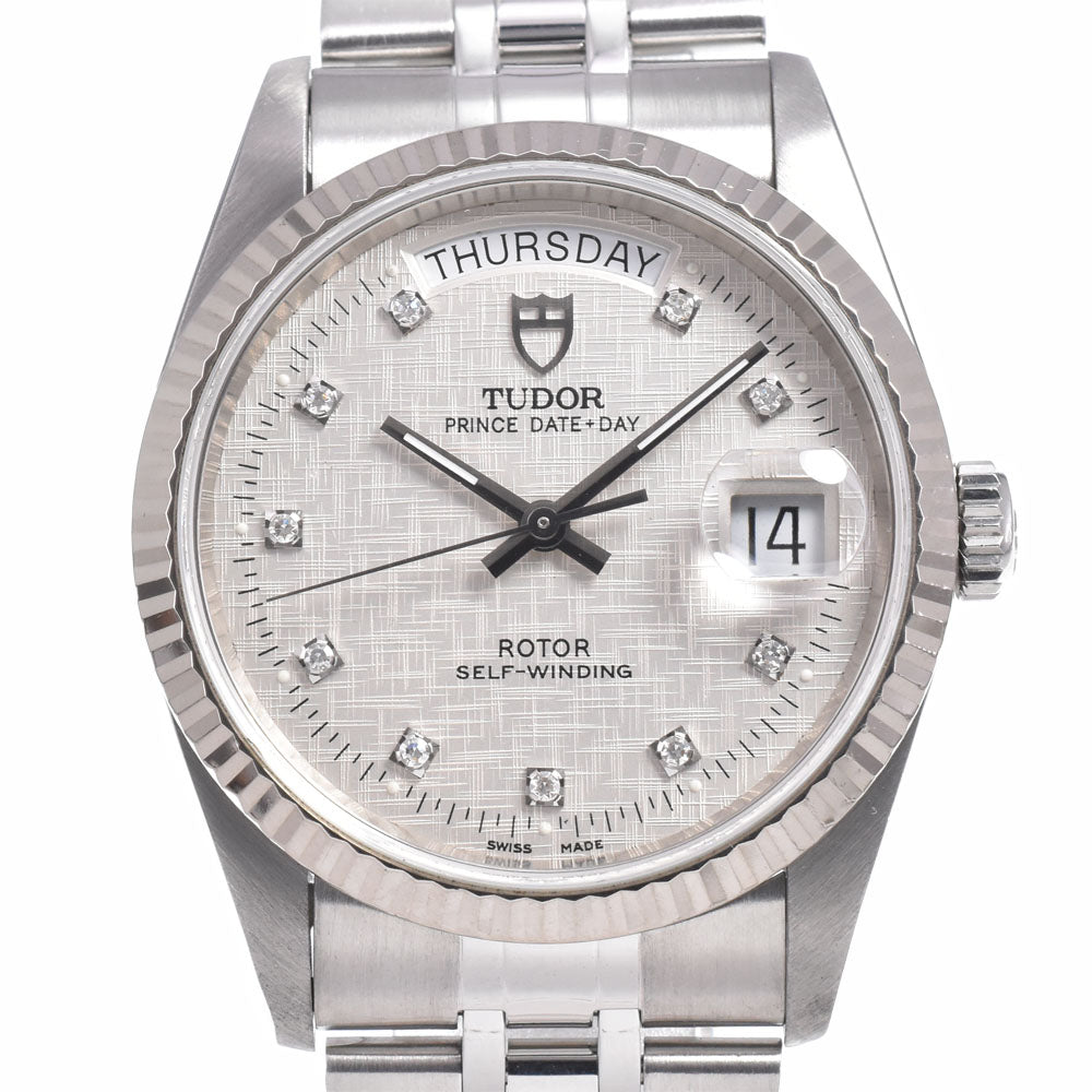 TUDOR Prince 76214 WG bezel 10P diamonds Silver Dial Automatic Men's
 Watch L#150440