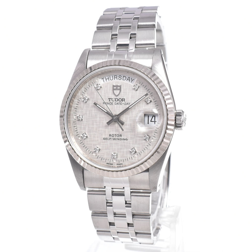 TUDOR Prince 76214 WG bezel 10P diamonds Silver Dial Automatic Men's
 Watch L#150440
