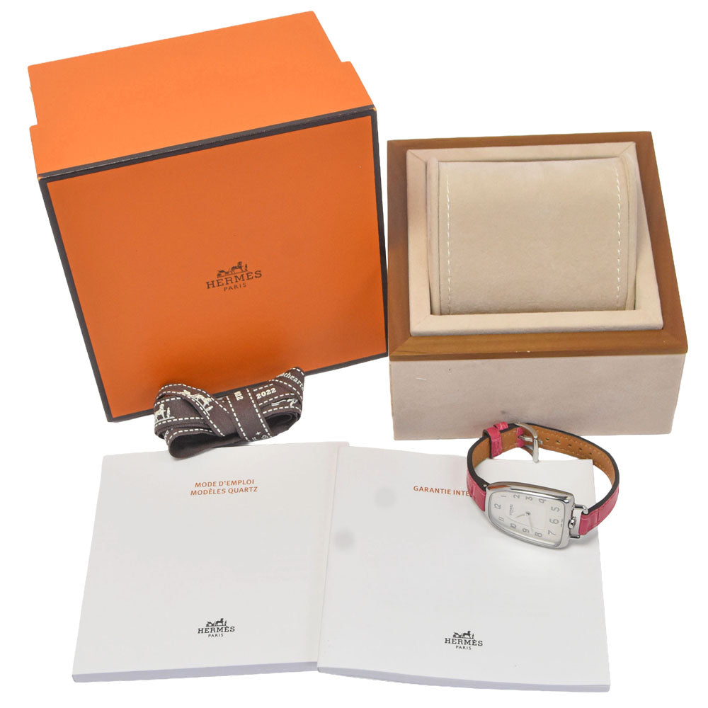 with paper HERMES Gallop de Hermes GA1.210 Silver Dial Quartz Ladies
 Watch J#150449