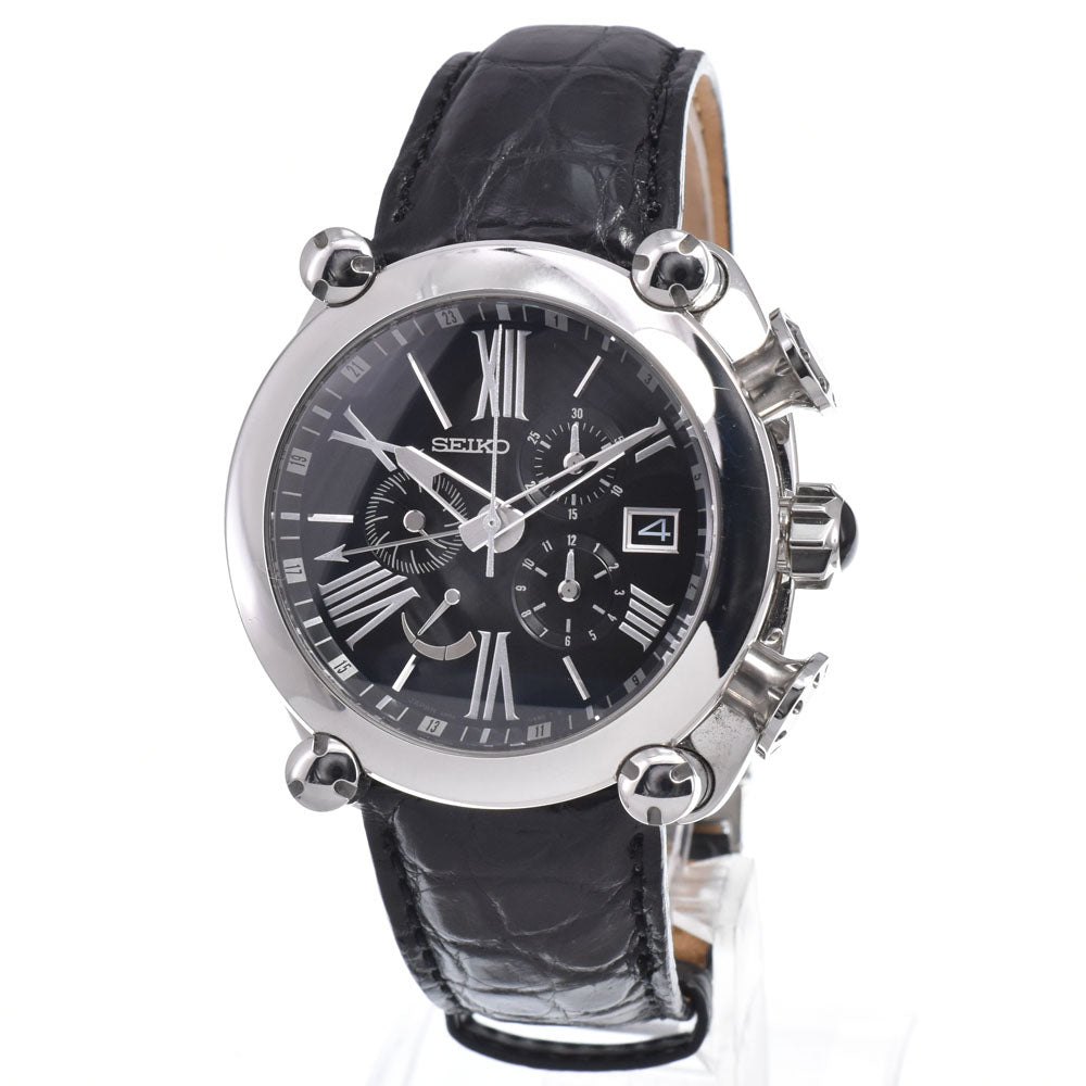 SEIKO Galante 5R86-0AB0 SBLA049 Chronograph black Dial Spring drive Men's
 Watch J#150453