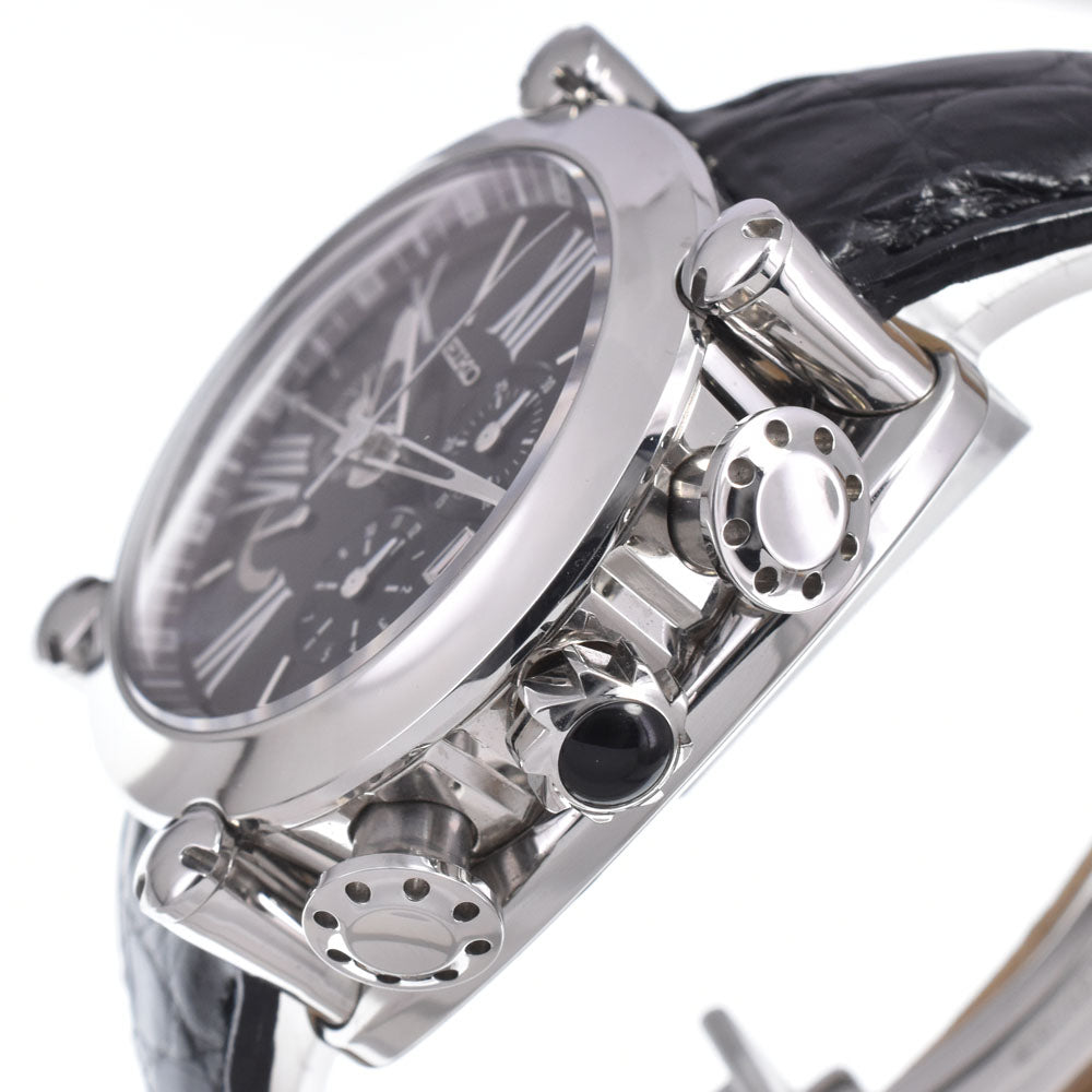 SEIKO Galante 5R86-0AB0 SBLA049 Chronograph black Dial Spring drive Men's
 Watch J#150453
