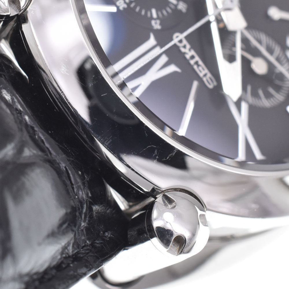 SEIKO Galante 5R86-0AB0 SBLA049 Chronograph black Dial Spring drive Men's
 Watch J#150453