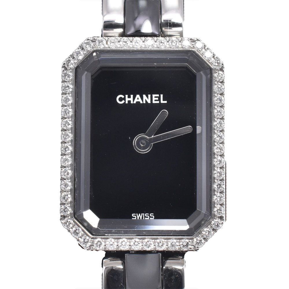 CHANEL Premiere M H2163 Diamond Bezel black Dial Quartz Ladies
 Watch J#150464
