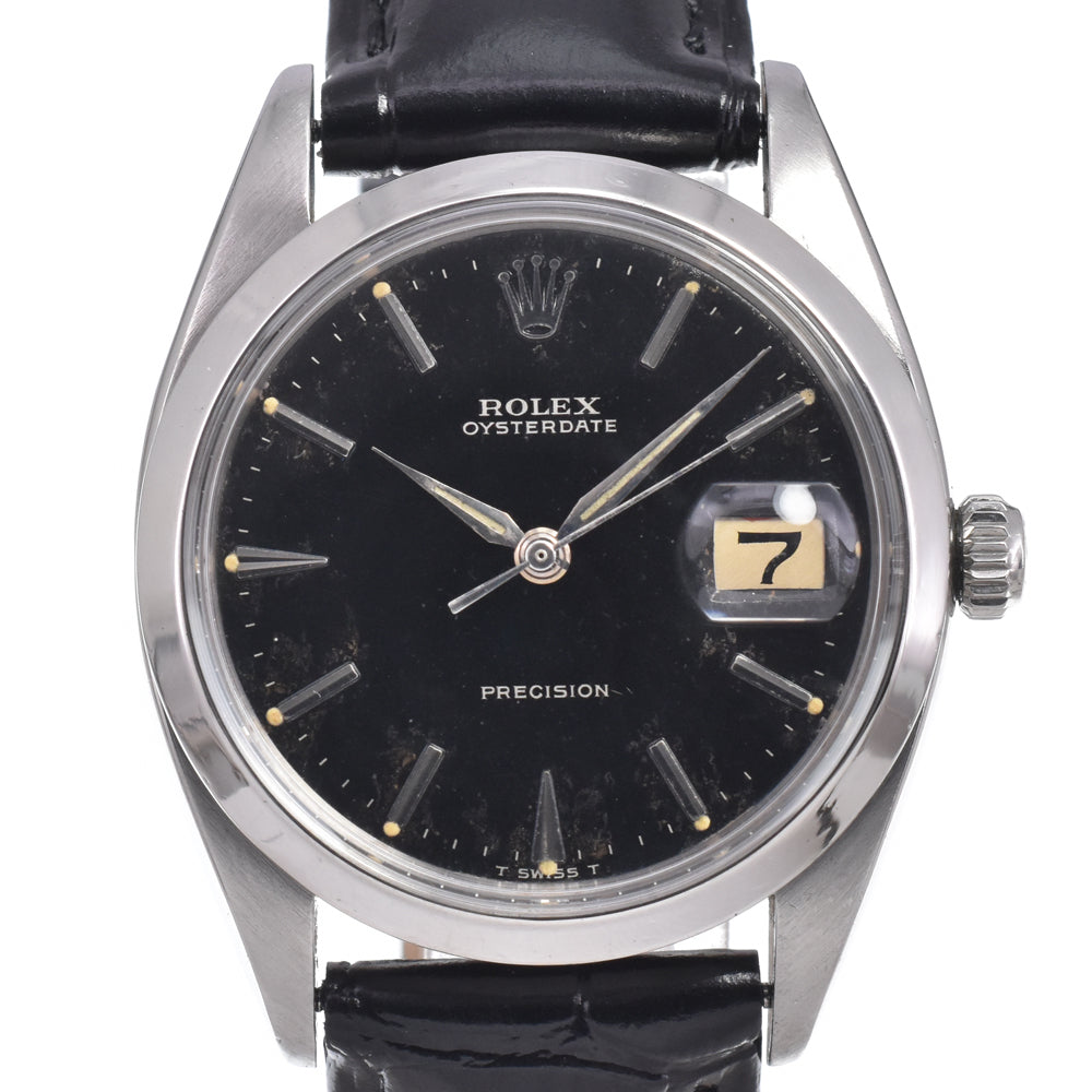 ROLEX Oyster Date Precision 6694 vintage Cal.1215 black Dial Hand Winding Men's
 Watch K#150469