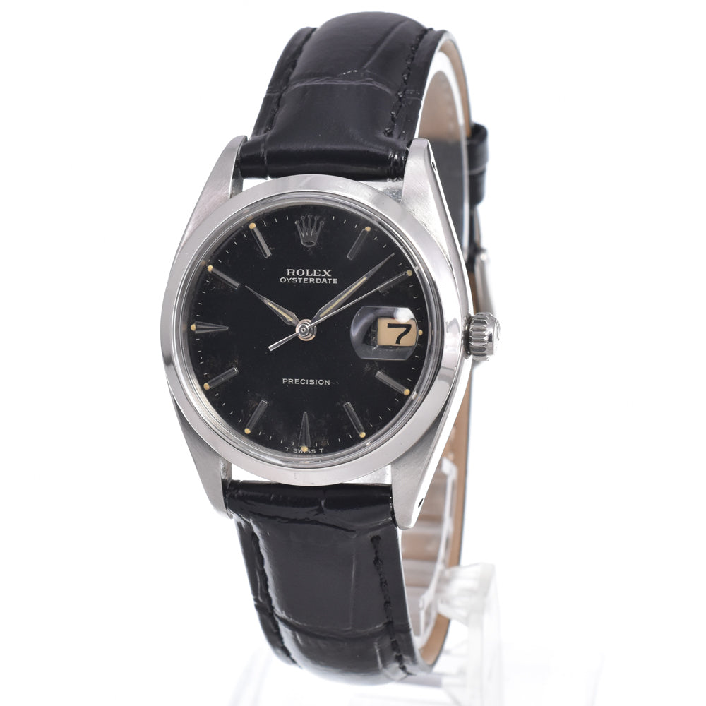 ROLEX Oyster Date Precision 6694 vintage Cal.1215 black Dial Hand Winding Men's
 Watch K#150469