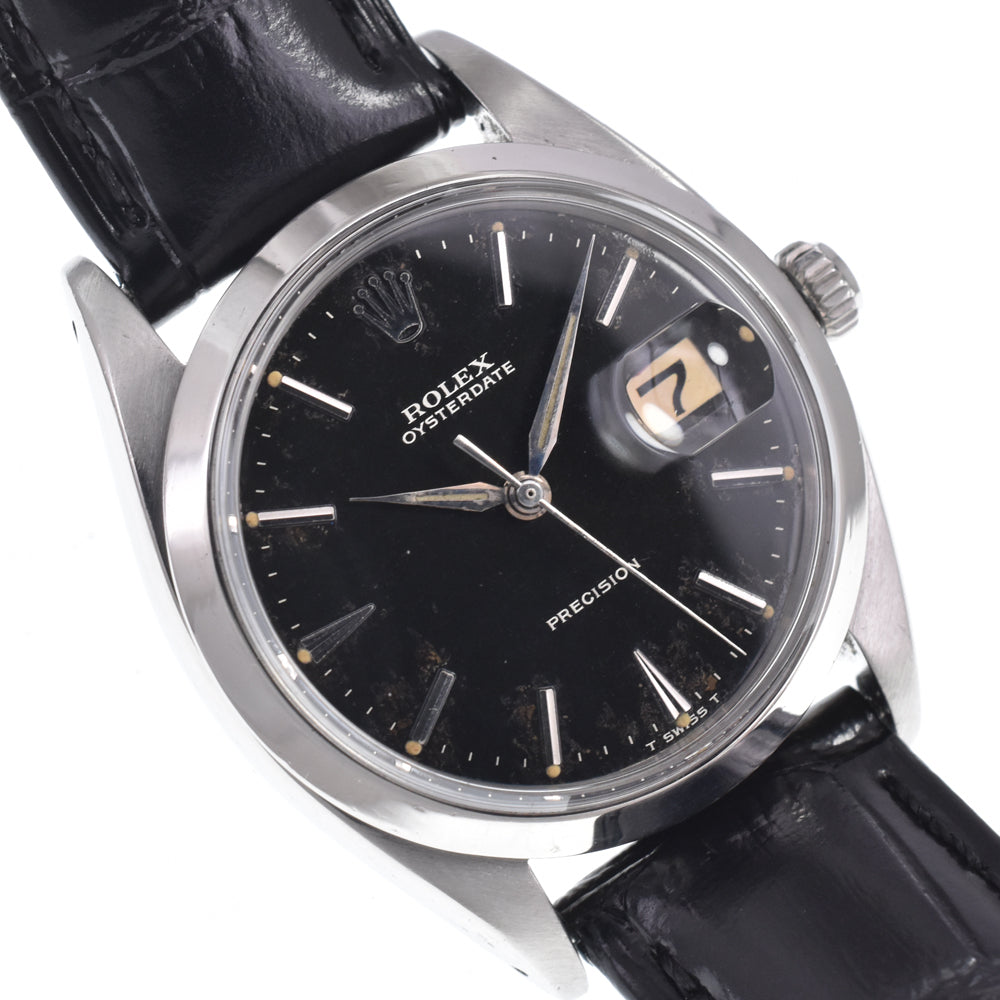 ROLEX Oyster Date Precision 6694 vintage Cal.1215 black Dial Hand Winding Men's
 Watch K#150469