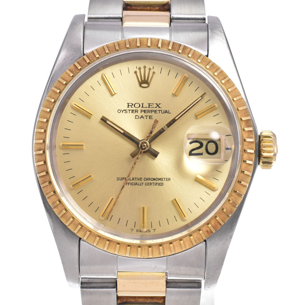 ROLEX Oyster Perpetual Date 1505/3 vintage Cal.1570 gold Dial Automatic Men's
 Watch I#150470