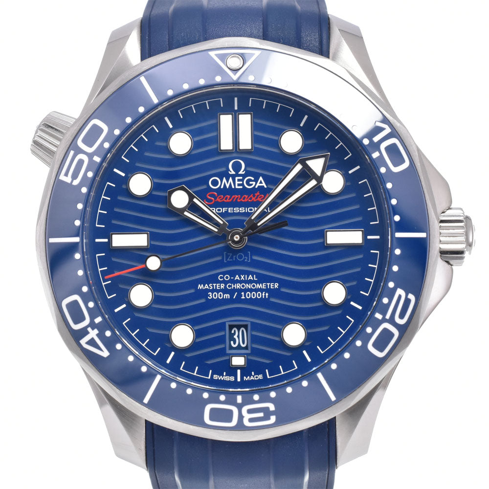 with paper OMEGA Seamaster Diver 300M 210.32.42.20.03.001 Co-Axial Master Chronometer blue Dial Automatic Men's
 Watch J#150473