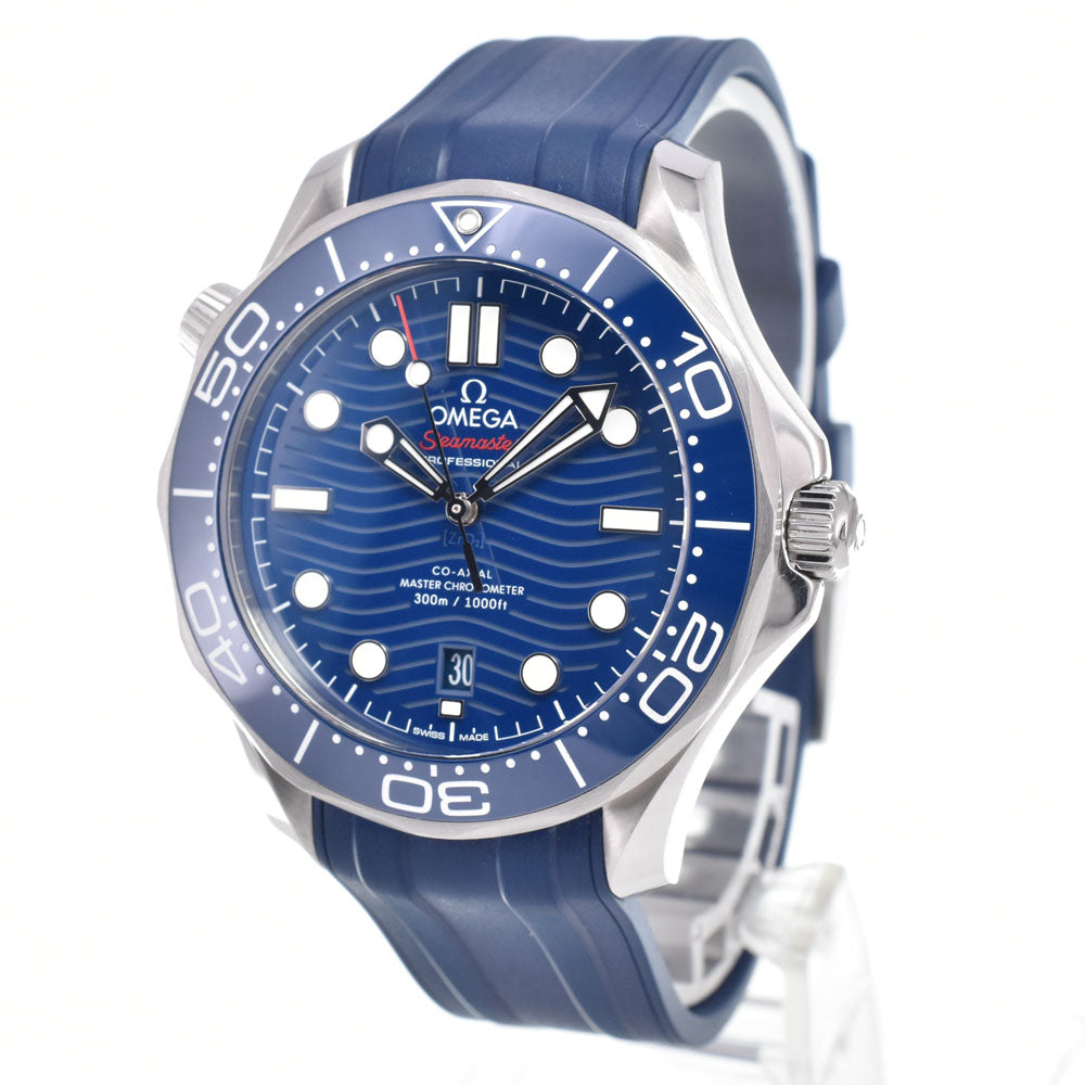 with paper OMEGA Seamaster Diver 300M 210.32.42.20.03.001 Co-Axial Master Chronometer blue Dial Automatic Men's
 Watch J#150473
