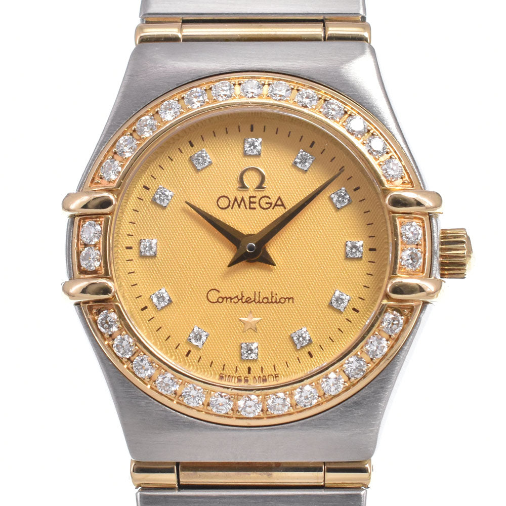 with paper OMEGA Constellation 1267.15.00 diamond gold Dial Quartz Ladies
 Watch J#150477