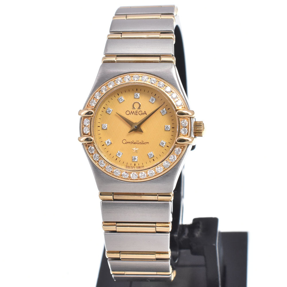 with paper OMEGA Constellation 1267.15.00 diamond gold Dial Quartz Ladies
 Watch J#150477