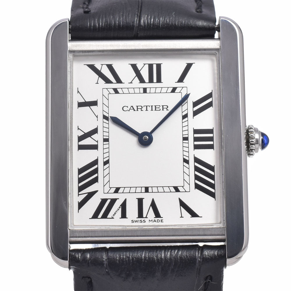 with paper CARTIER Tank solo LM W5200003 Silver Dial Quartz Men's
 Watch I#150481