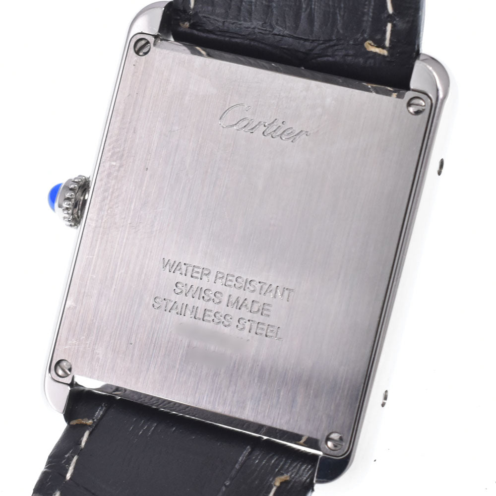with paper CARTIER Tank solo LM W5200003 Silver Dial Quartz Men's
 Watch I#150481