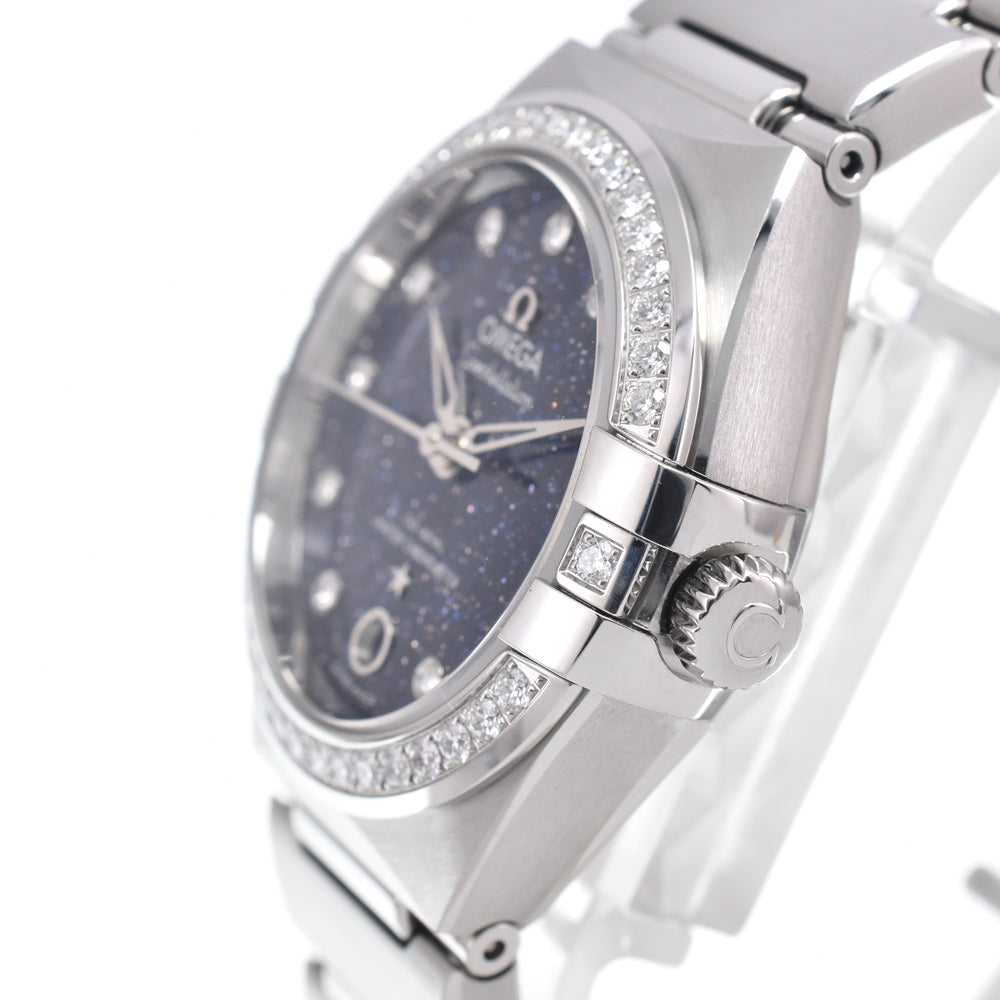 with paper OMEGA Constellation Coaxial 131.15.29.20.53.001 diamond blue Dial Automatic Ladies
 Watch J#150486