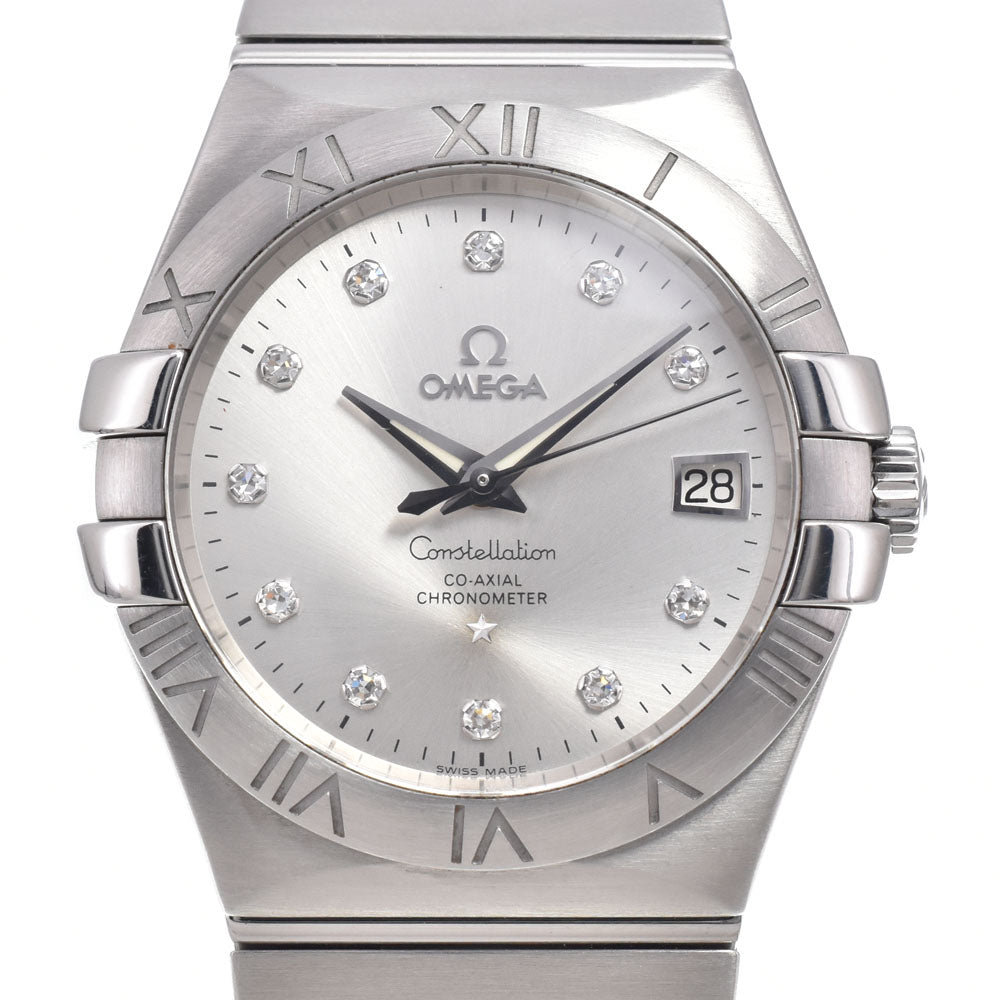 with paper OMEGA Constellation Coaxial 123.10.35.20.52.001 11P Diamond Silver Dial Automatic Men's
 Watch J#150487