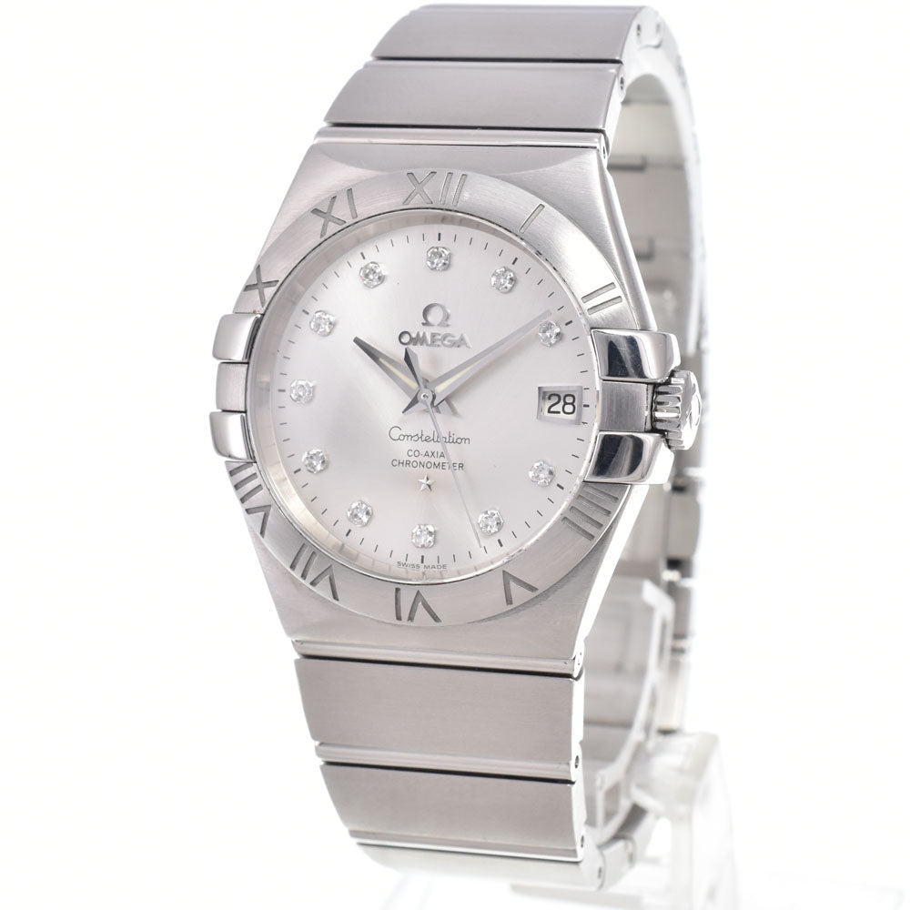 with paper OMEGA Constellation Coaxial 123.10.35.20.52.001 11P Diamond Silver Dial Automatic Men's
 Watch J#150487