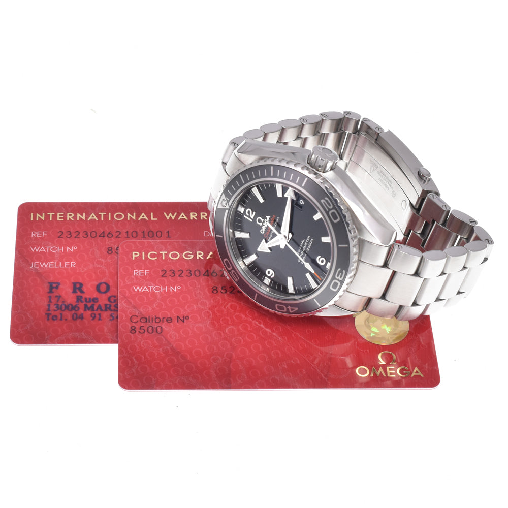 with paper OMEGA Seamaster Planet Ocean 232.30.46.21.01.001 black Dial Automatic Men's
 Watch J#150488