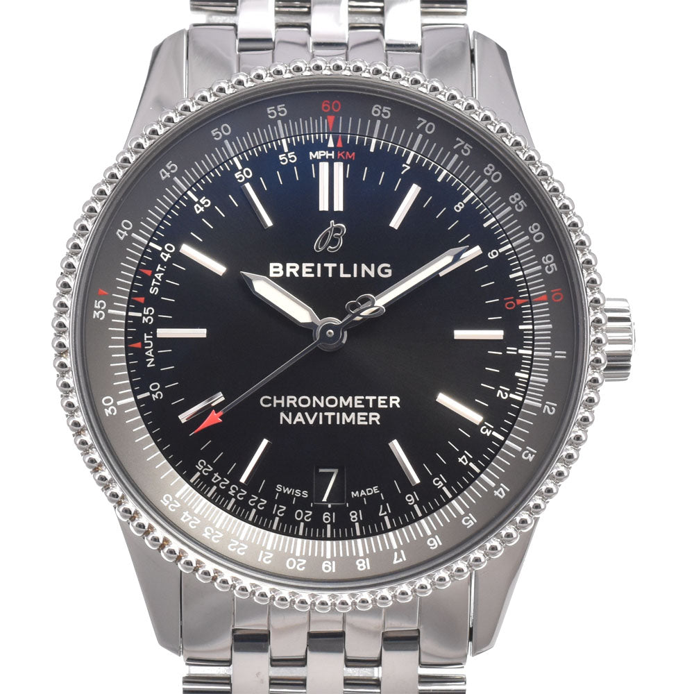with paper BREITLING Navi timer 1 A17325/A17325241B1P1 black Dial Automatic Men's
 Watch M#150490