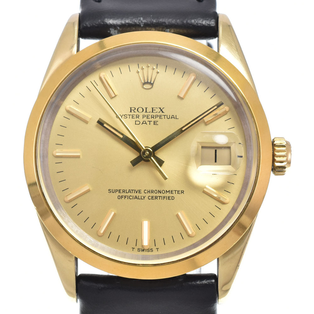 ROLEX Oyster perpetual date 15505 vintage Cal.3035 gold Dial Automatic Men's
 Watch I#150494
