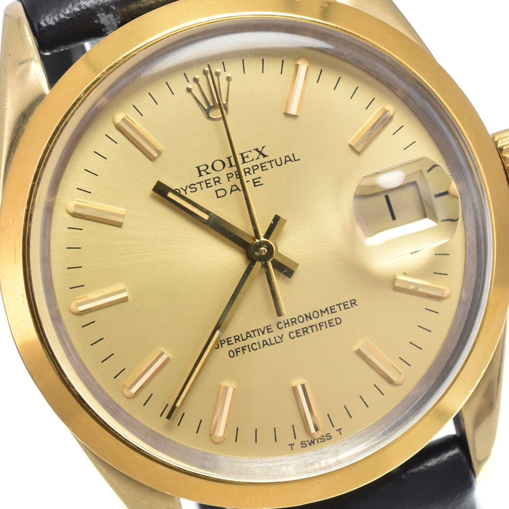 ROLEX Oyster perpetual date 15505 vintage Cal.3035 gold Dial Automatic Men's
 Watch I#150494