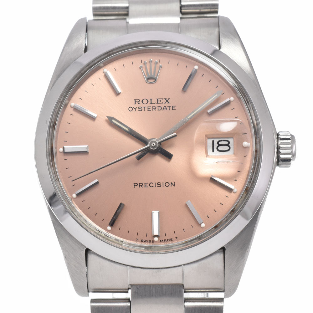 ROLEX Oyster Date Precision 6694 vintage Cal.1225 salmon pink Dial Hand Winding Men's
 Watch I#150500