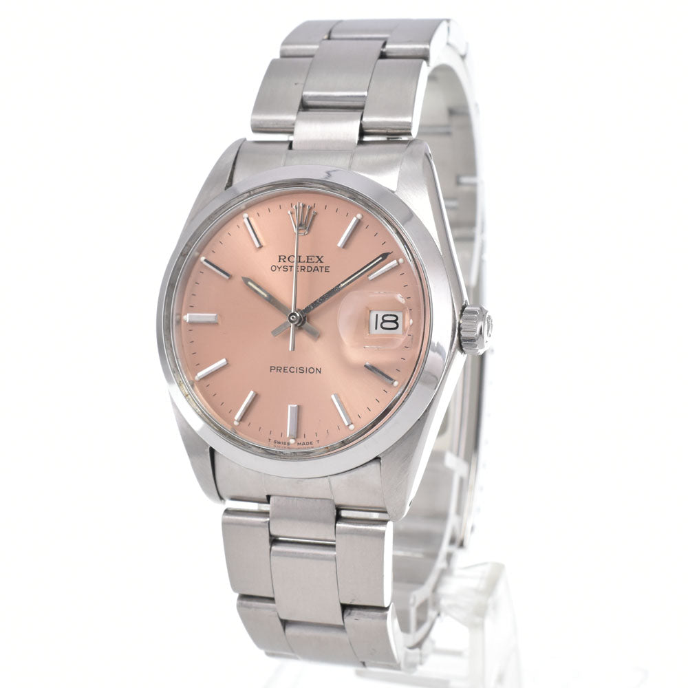ROLEX Oyster Date Precision 6694 vintage Cal.1225 salmon pink Dial Hand Winding Men's
 Watch I#150500