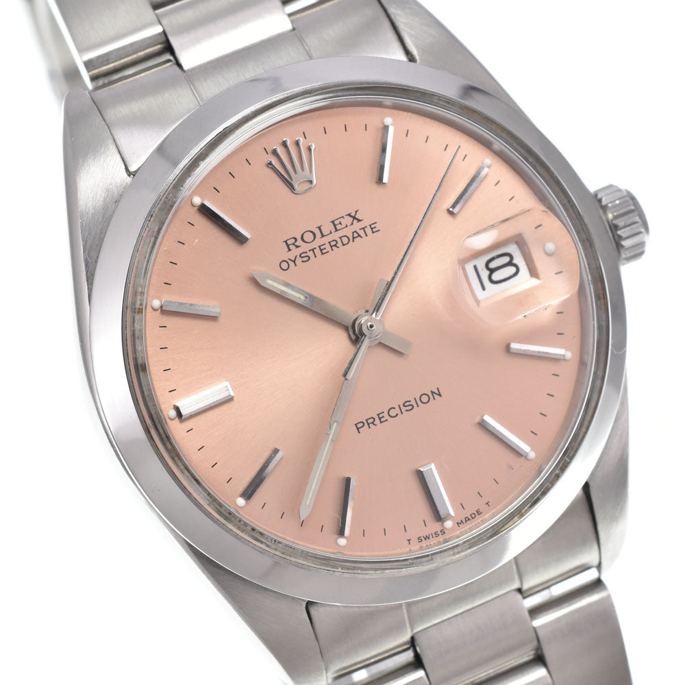 ROLEX Oyster Date Precision 6694 vintage Cal.1225 salmon pink Dial Hand Winding Men's
 Watch I#150500