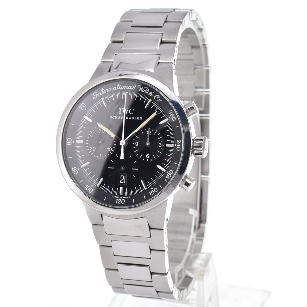 with paper IWC SCHAFFHAUSEN GST IW372702 Chronograph black Dial Quartz Men's
 Watch N#150506