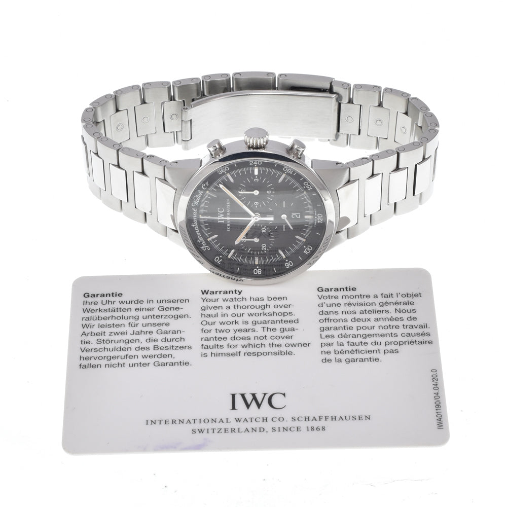 with paper IWC SCHAFFHAUSEN GST IW372702 Chronograph black Dial Quartz Men's
 Watch N#150506