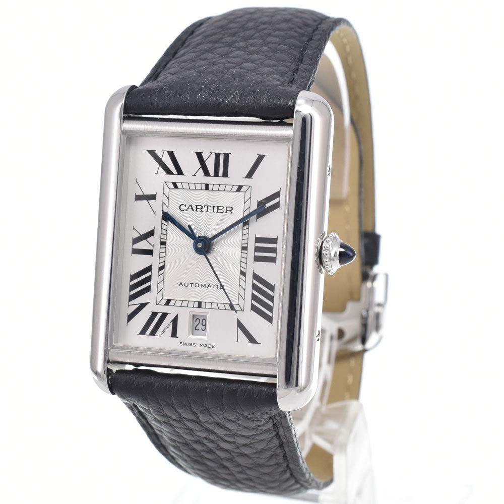 with paper CARTIER Tank Must XL WSTA0040 Silver Dial Automatic Men's
 Watch J#150518