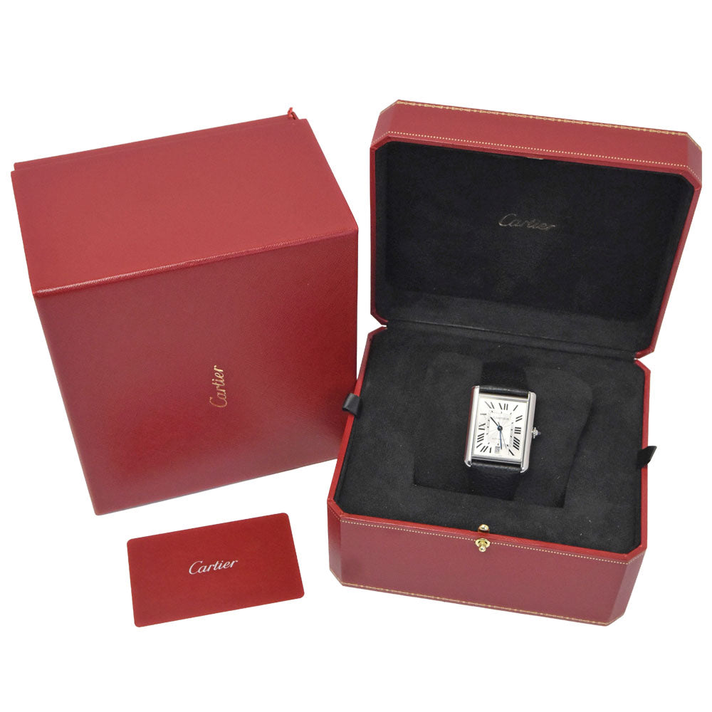 with paper CARTIER Tank Must XL WSTA0040 Silver Dial Automatic Men's
 Watch J#150518