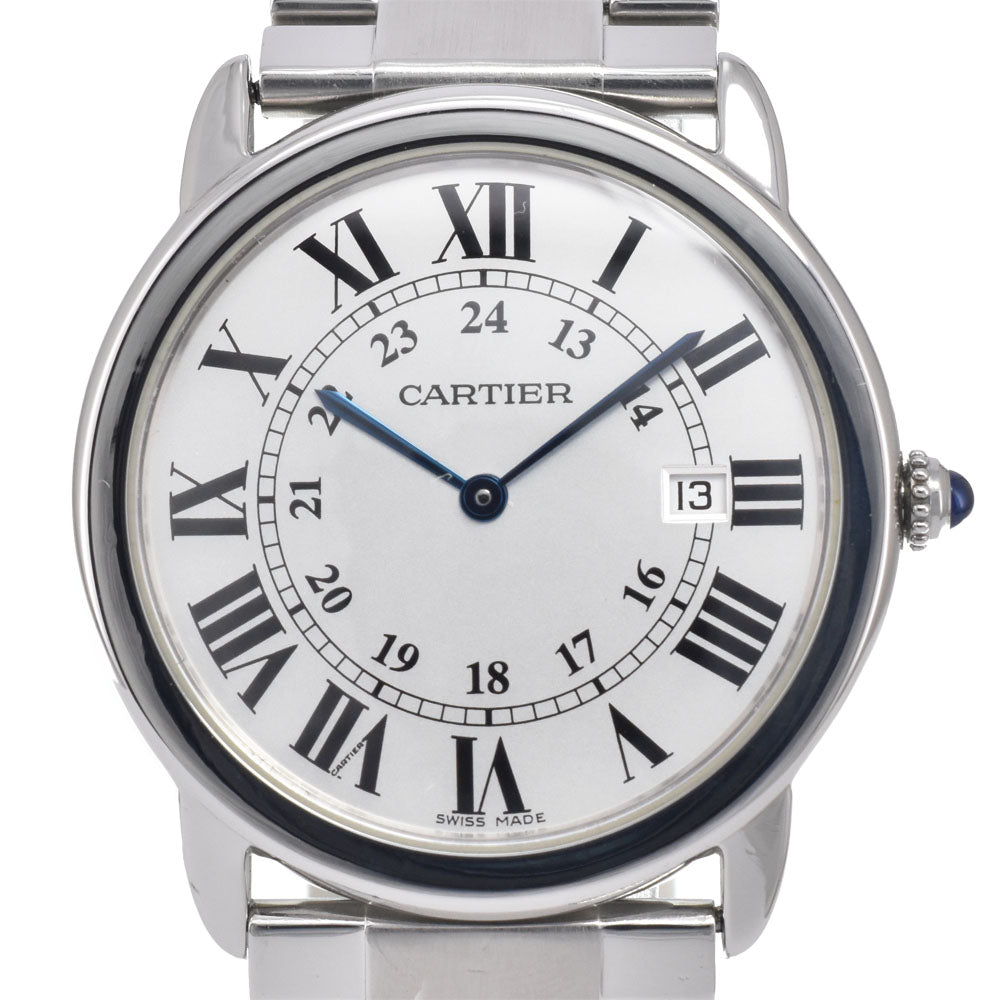with paper CARTIER Ronde Solo LM W6701005 Date Silver Dial Quartz Men's
 Watch M#150519