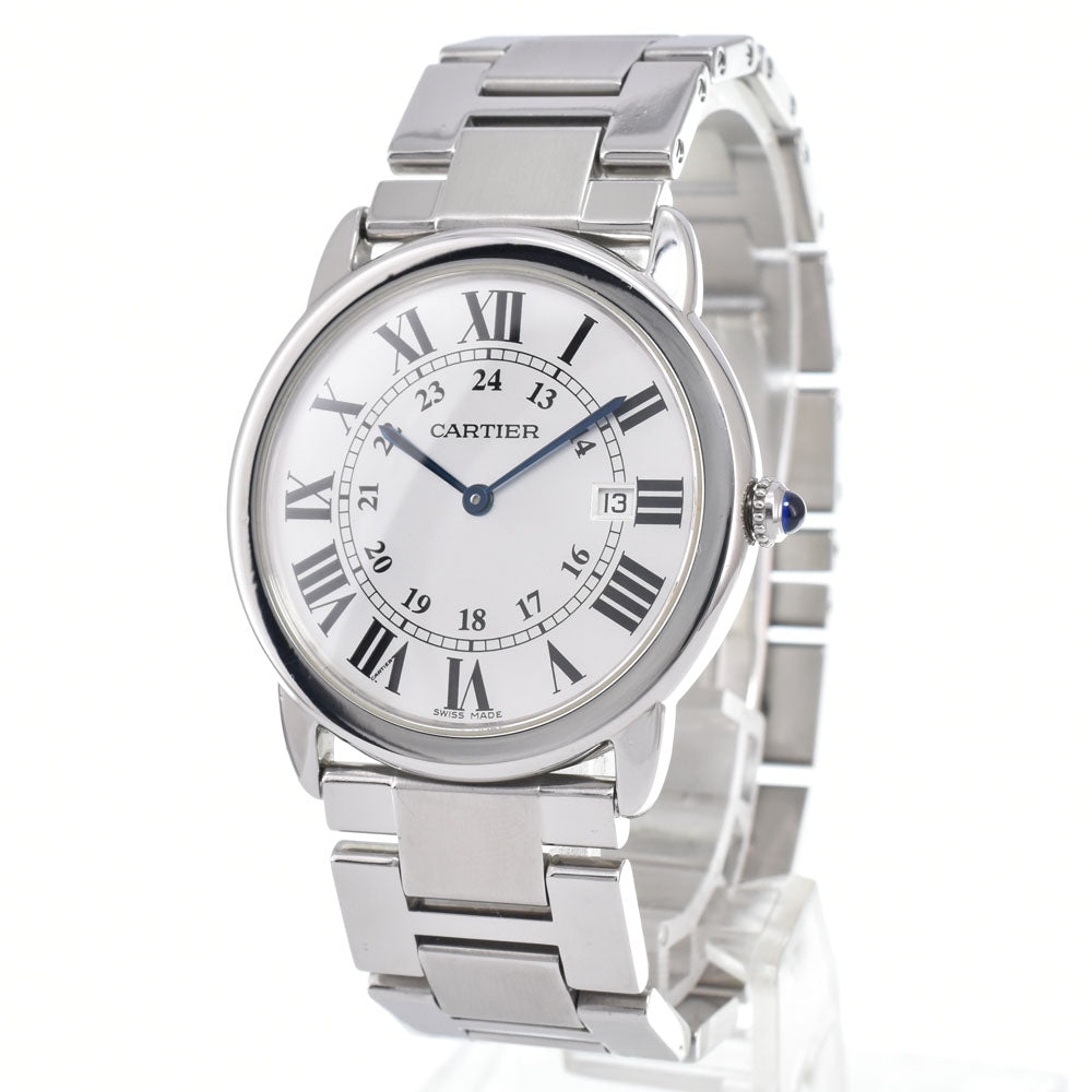 with paper CARTIER Ronde Solo LM W6701005 Date Silver Dial Quartz Men's
 Watch M#150519