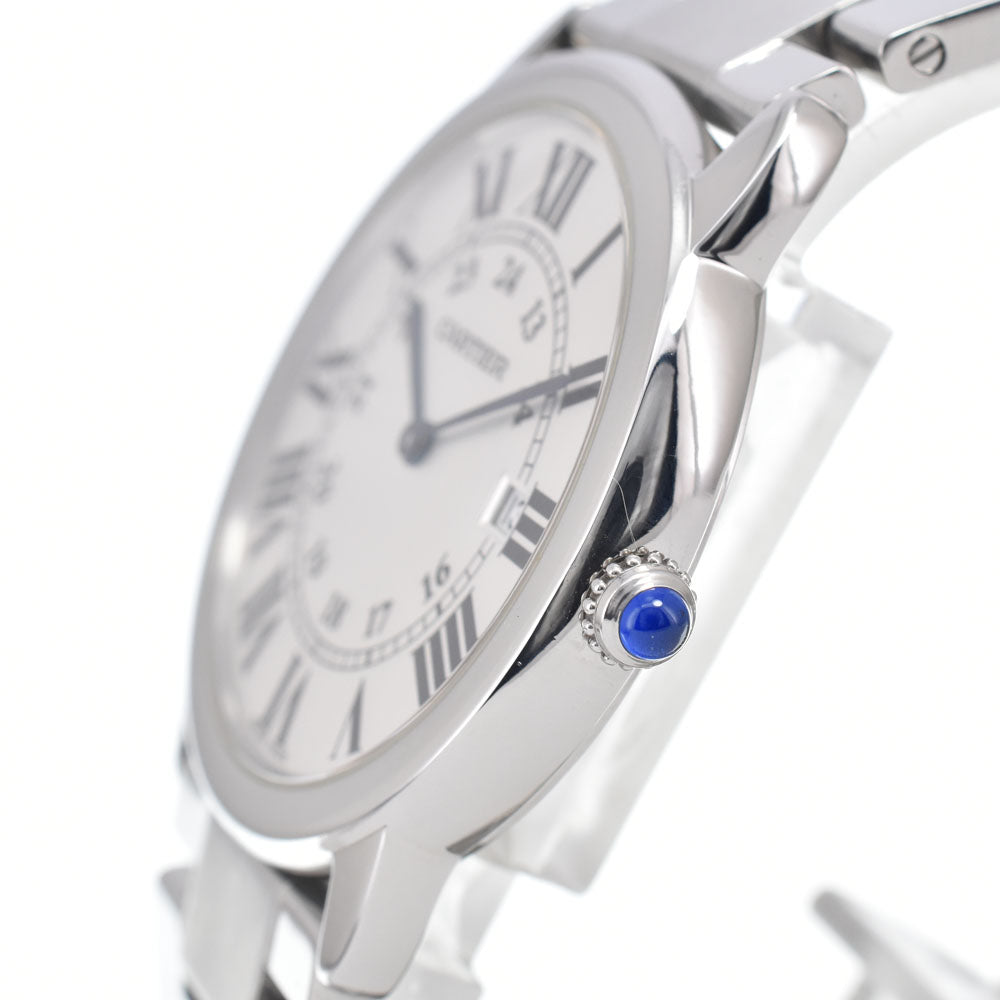 with paper CARTIER Ronde Solo LM W6701005 Date Silver Dial Quartz Men's
 Watch M#150519