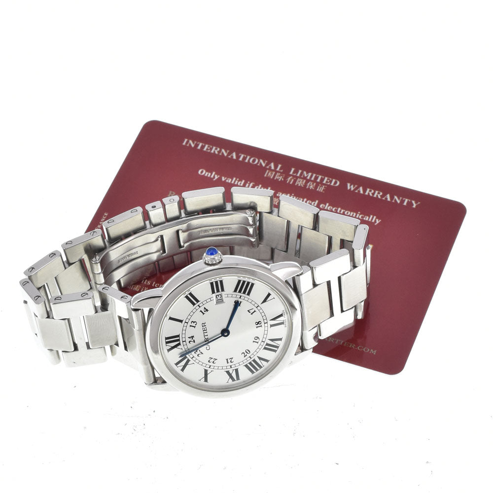 with paper CARTIER Ronde Solo LM W6701005 Date Silver Dial Quartz Men's
 Watch M#150519