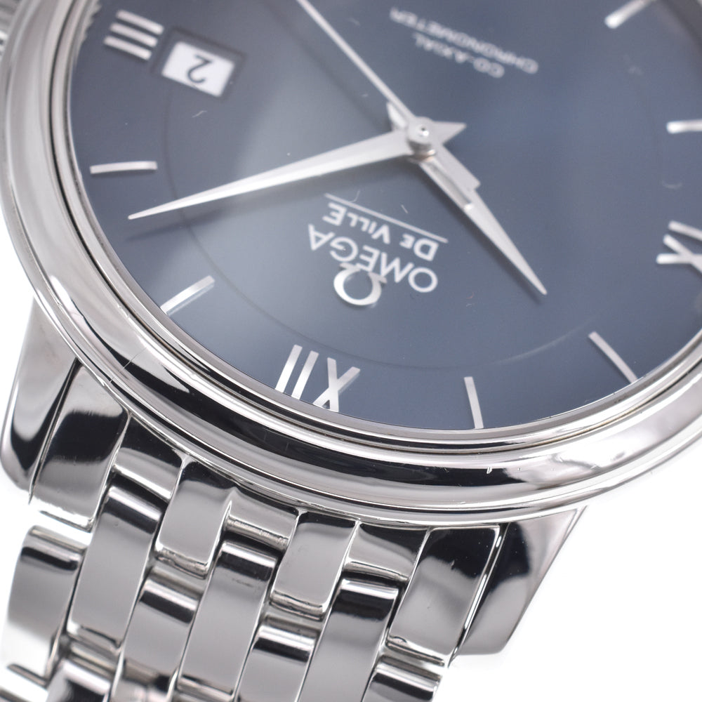 with paper OMEGA De Ville Prestige 424.10.37.20.03.001 Date blue Dial Automatic Men's
 Watch J#150525