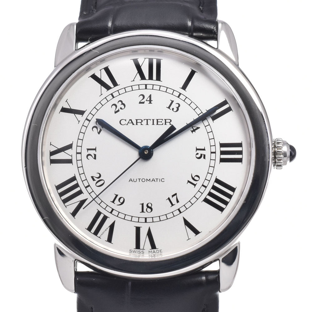 with paper CARTIER Rondo Solo de Cartier WSRN0021 Silver Dial Automatic Men's
 Watch I#150531