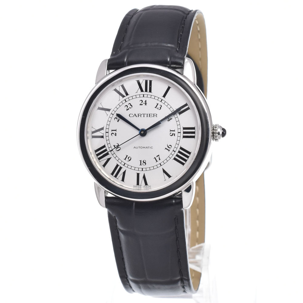 with paper CARTIER Rondo Solo de Cartier WSRN0021 Silver Dial Automatic Men's
 Watch I#150531
