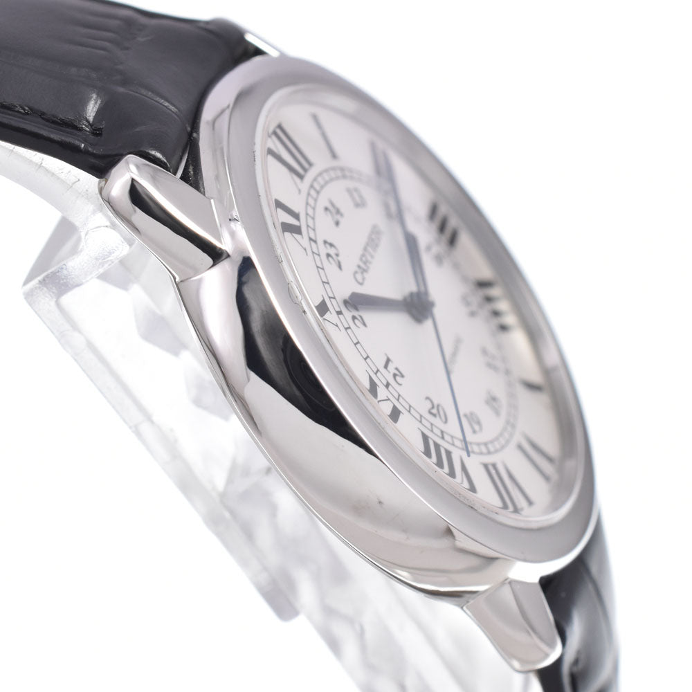 with paper CARTIER Rondo Solo de Cartier WSRN0021 Silver Dial Automatic Men's
 Watch I#150531