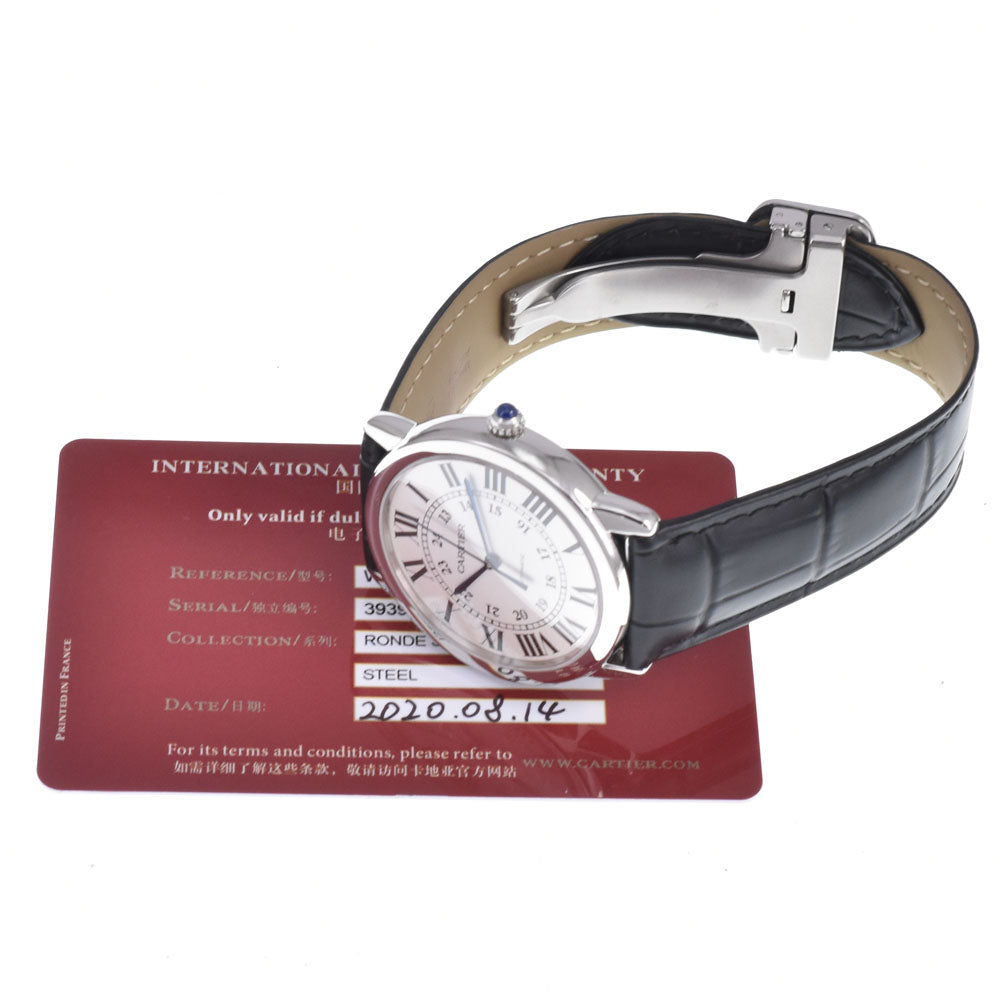 with paper CARTIER Rondo Solo de Cartier WSRN0021 Silver Dial Automatic Men's
 Watch I#150531