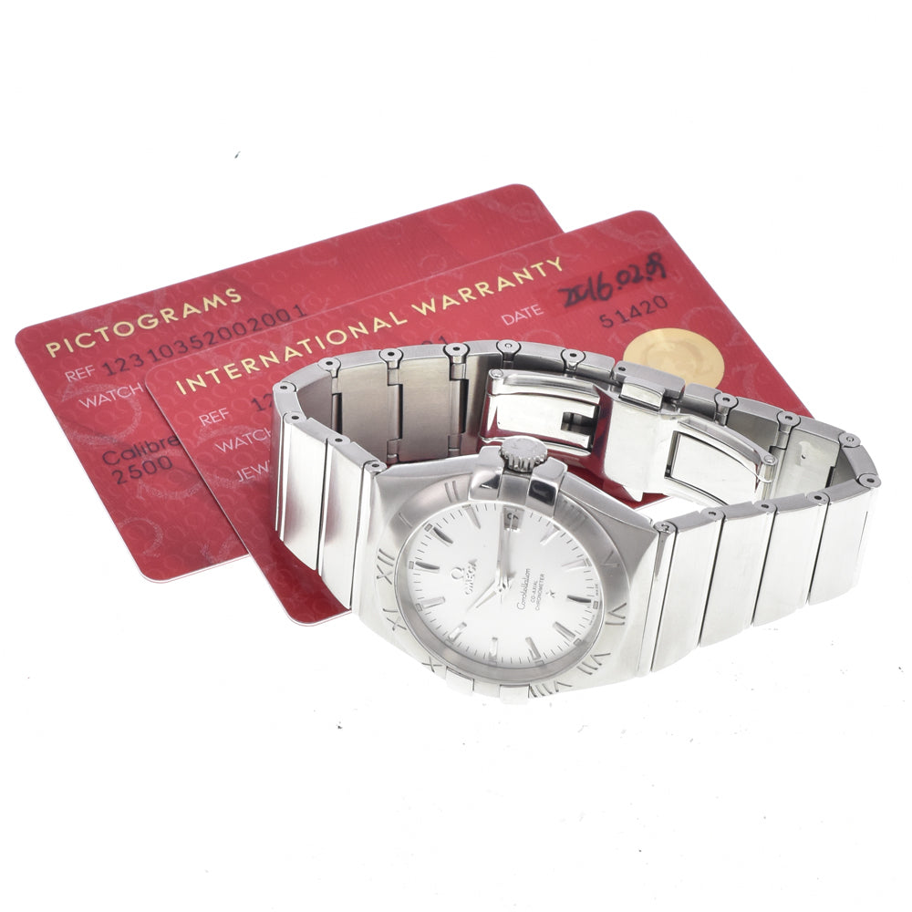 with paper OMEGA Constellation Coaxial 123.10.35.20.02.001 Silver Dial Automatic Men's
 Watch K#150538