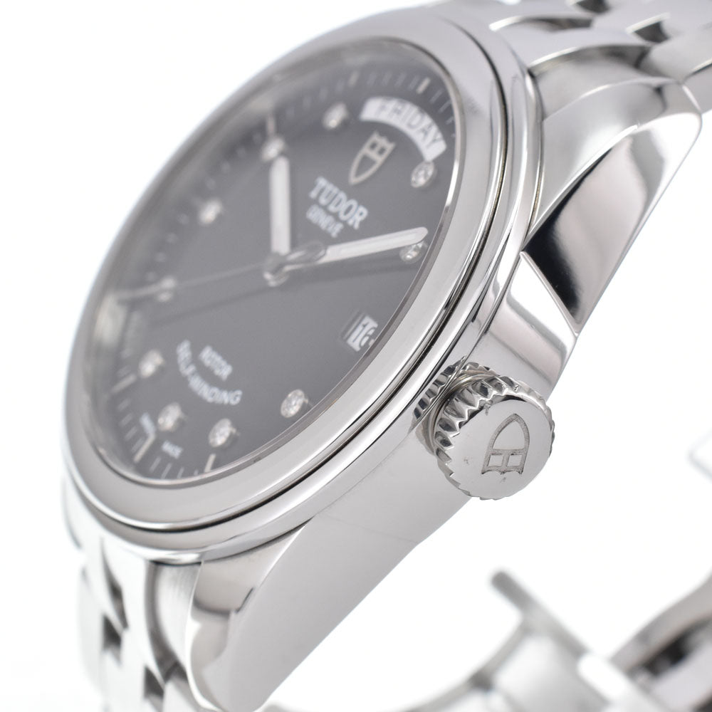 with paper TUDOR Glamor Day Date 56000 10P diamond black Dial Automatic Men's
 Watch M#150541