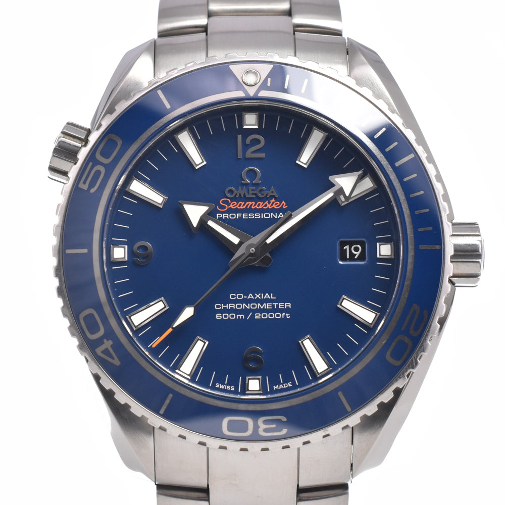 with paper OMEGA Seamaster Planet Ocean 600M 232.90.46.21.03.001 titanium blue Dial Automatic Men's
 Watch J#150548