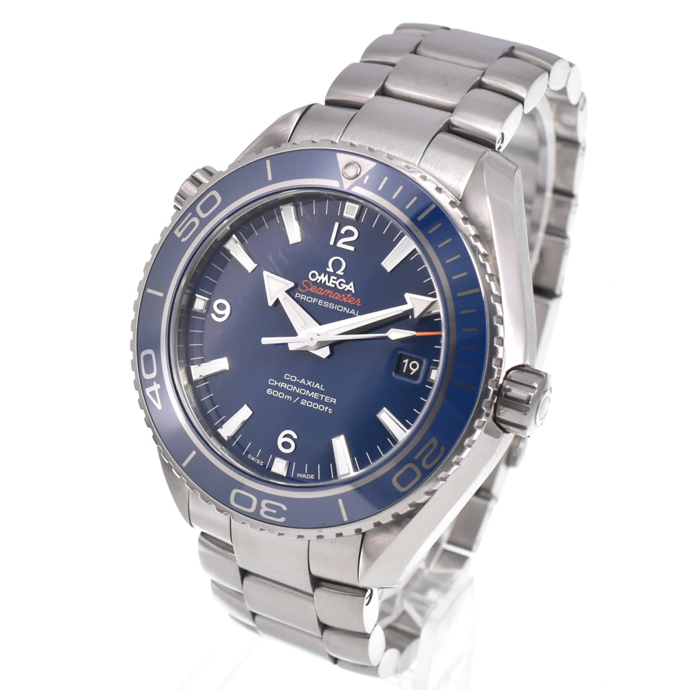 with paper OMEGA Seamaster Planet Ocean 600M 232.90.46.21.03.001 titanium blue Dial Automatic Men's
 Watch J#150548